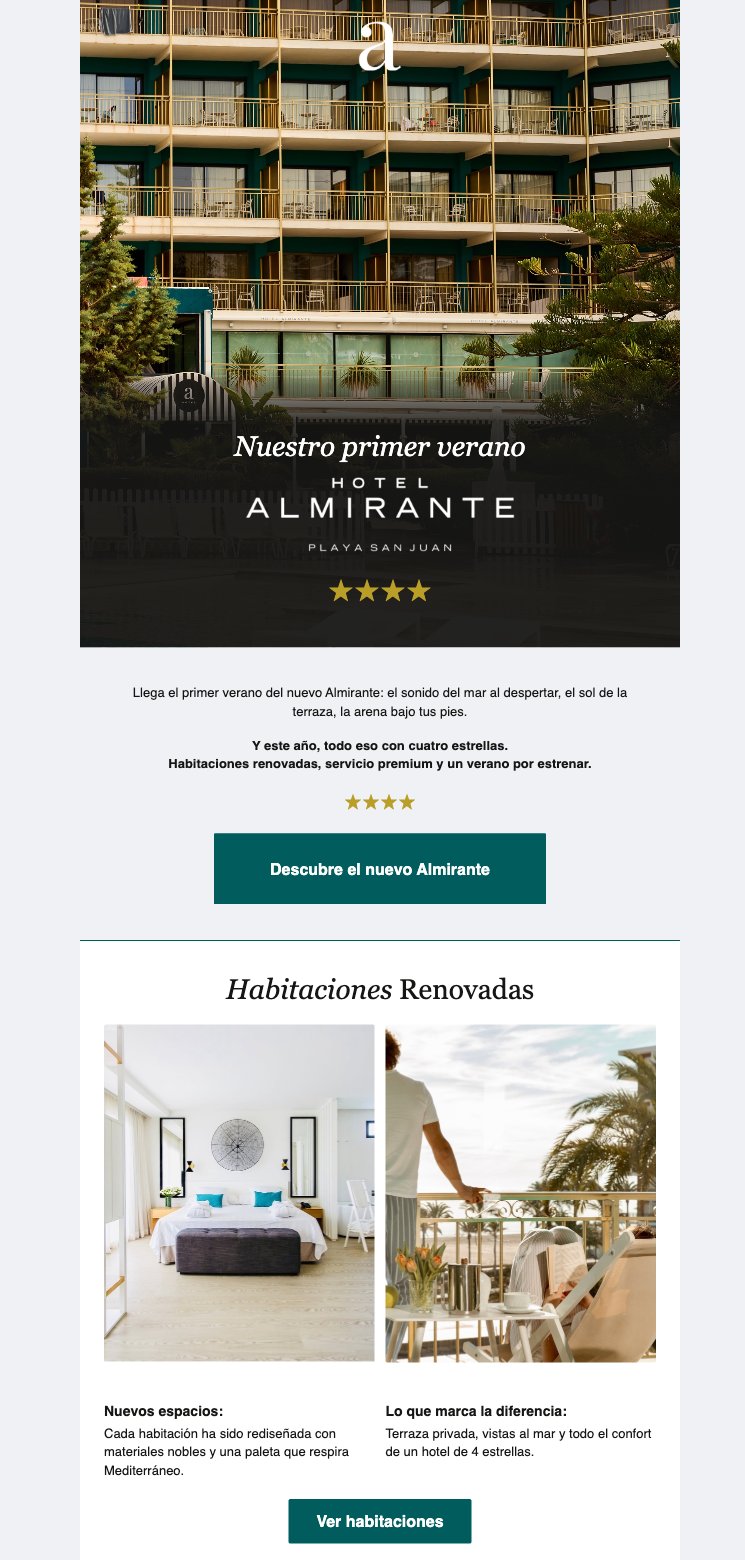 Hotel Almirante newsletter: rooms